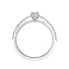 Rings, Real 925 Sterling Silver Small Moissanite Ring & 0.3CT Lab Diamond, for Women