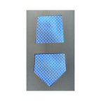 Tie Set, Light Blue 4 Pieces with Cufflinks & Clip by Don Louis