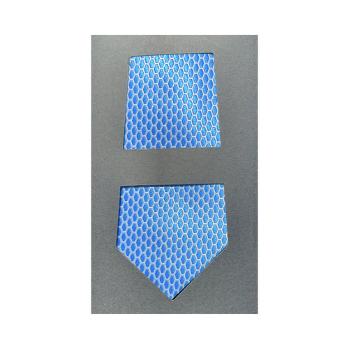 Tie Set, Light Blue 4 Pieces with Cufflinks & Clip by Don Louis