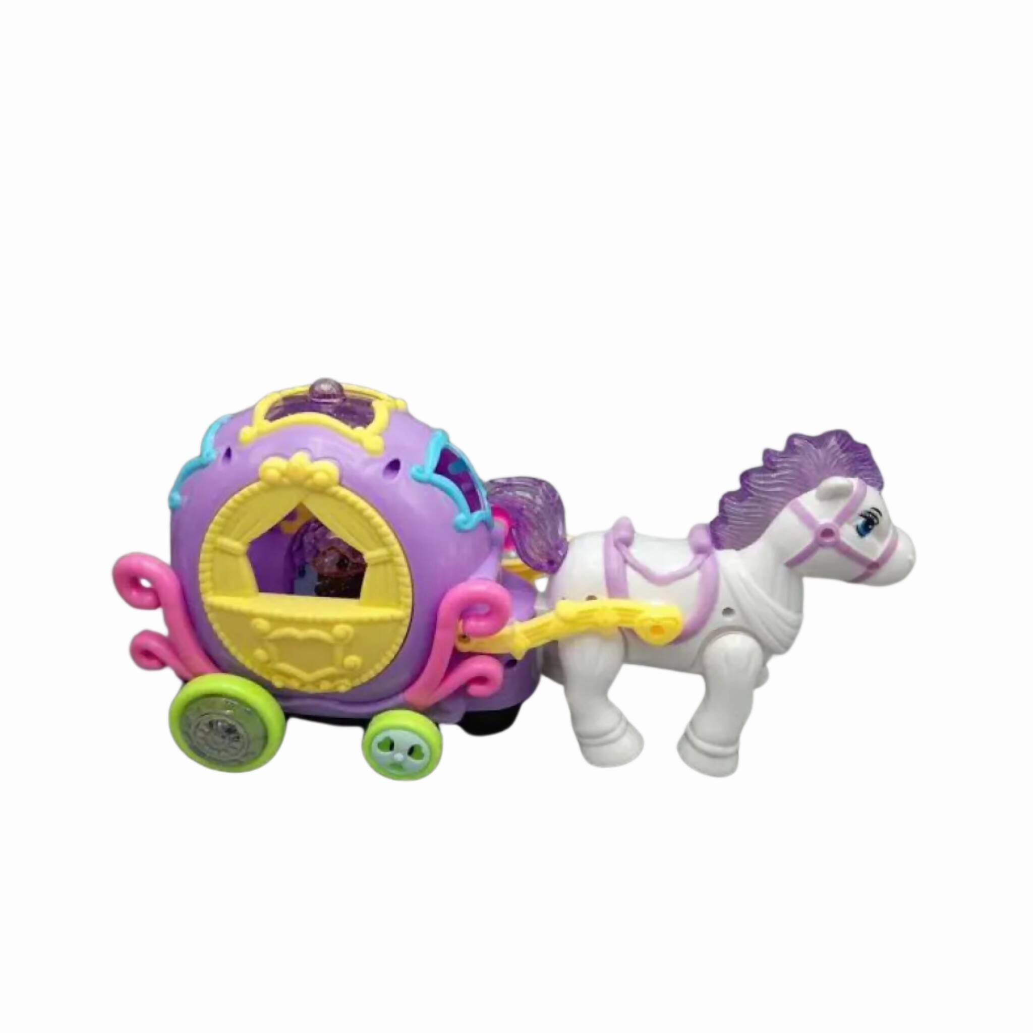 Horse with Carriage, Colorful Lights & Joyful Sounds, for Kids'