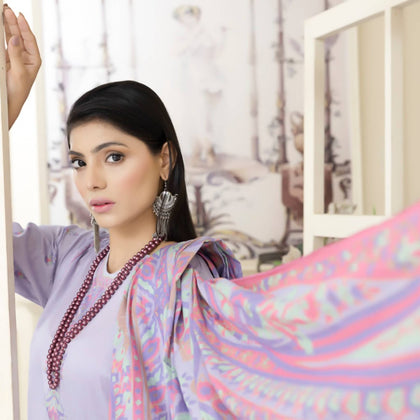 Unstitched Suit, Orchid Bloom 3-Piece Printed Lawn & Enchanting Elegance, for Every Occasion