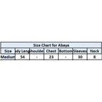 Abaya, Fabric with Printed Long-Length Abaya & Solid Color Hijab, for Women