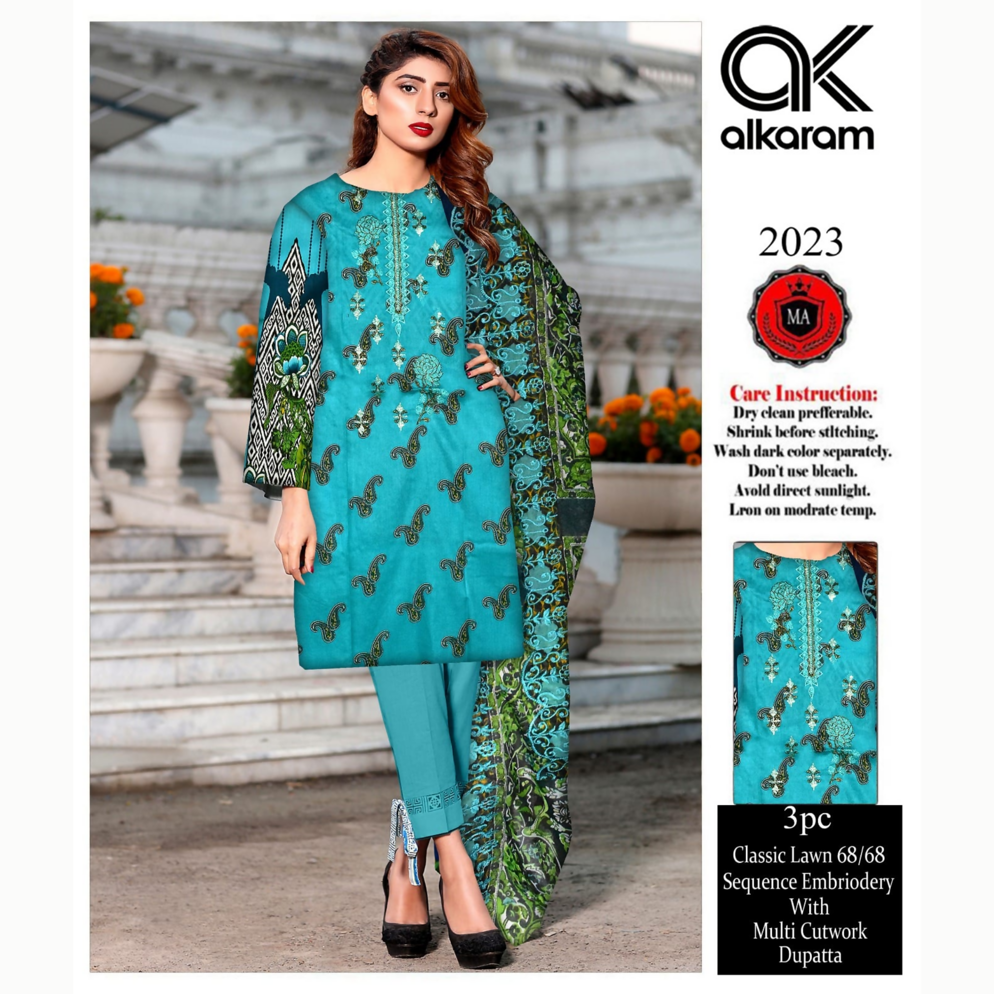 Unstitched Suit, Elegant Classic Lawn Ensemble, Timeless Charm, for Women
