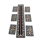 Table Runner Set, andmade Ari Work with 6 Table Mats - Elegant Patchwork Design