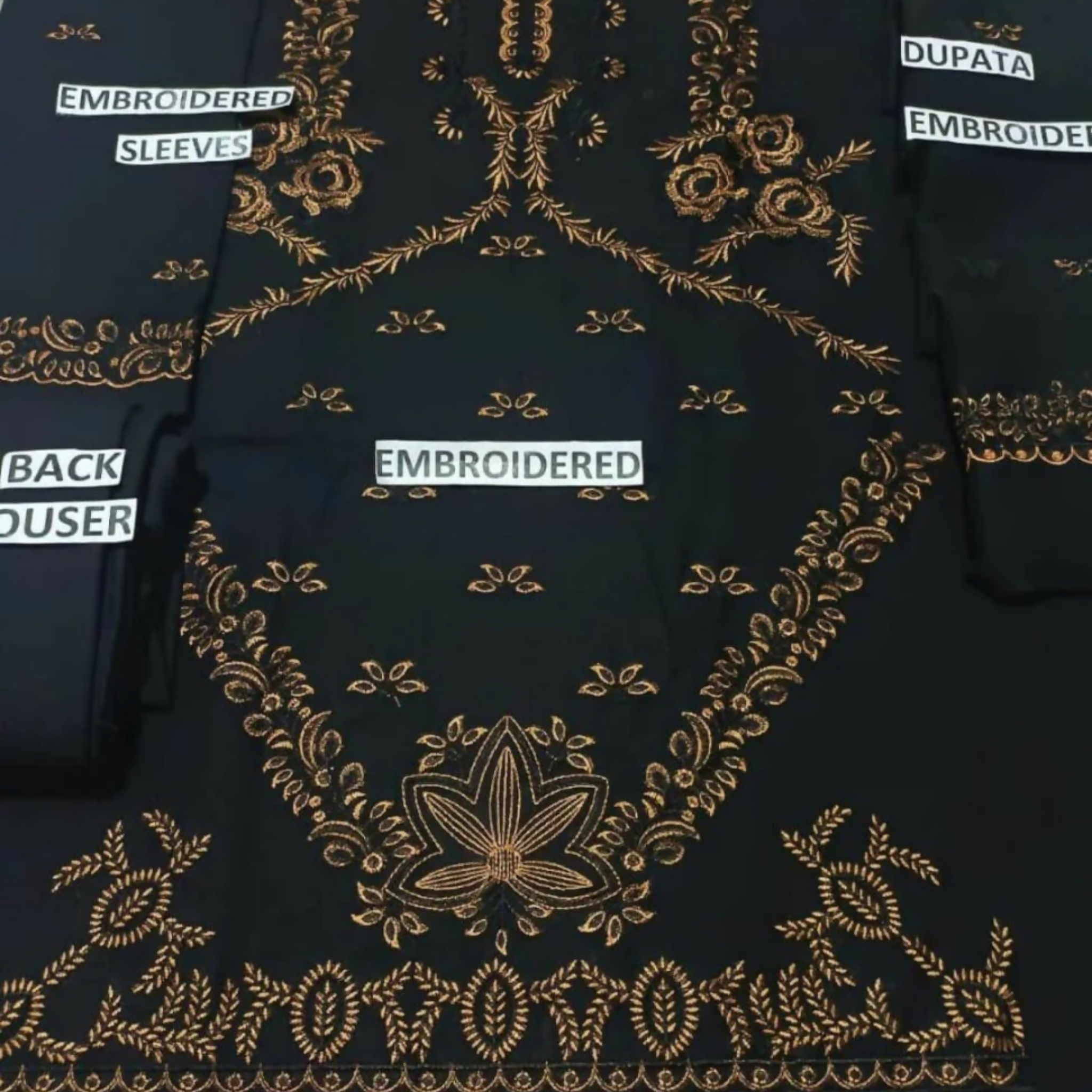 Unstitched Suit, Embroidered Sequin Elegance with Chiffon Dupatta