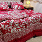Comforter Set, Elegant Blooms, 6-Piece & Red Floral