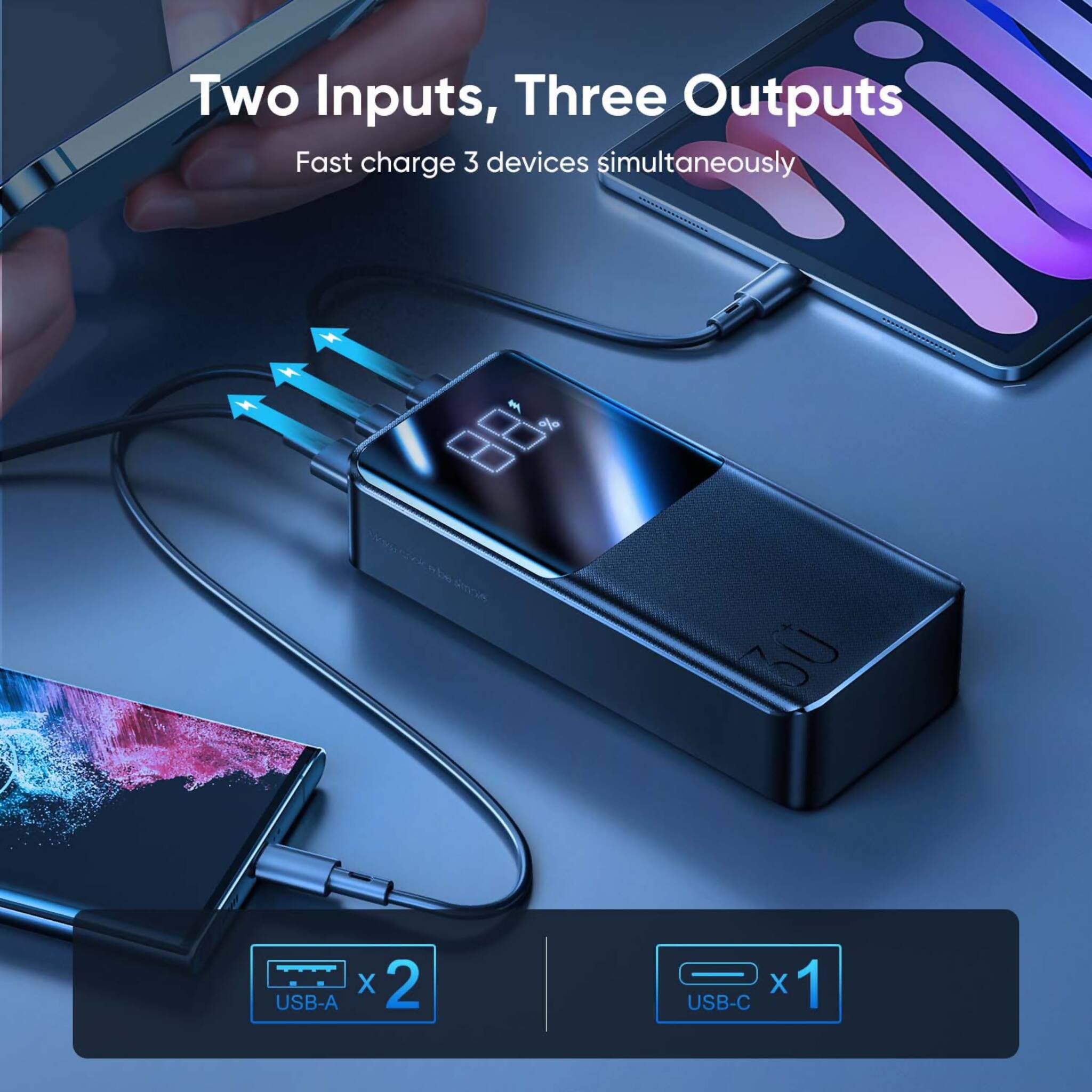 Power Bank, Joyroom Ultra-Fast Charging, Efficient Charging & LED Display