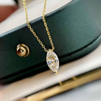 Necklace, imgal 925 Silver, 18k Gold & Lab Diamond Luxury, for Women