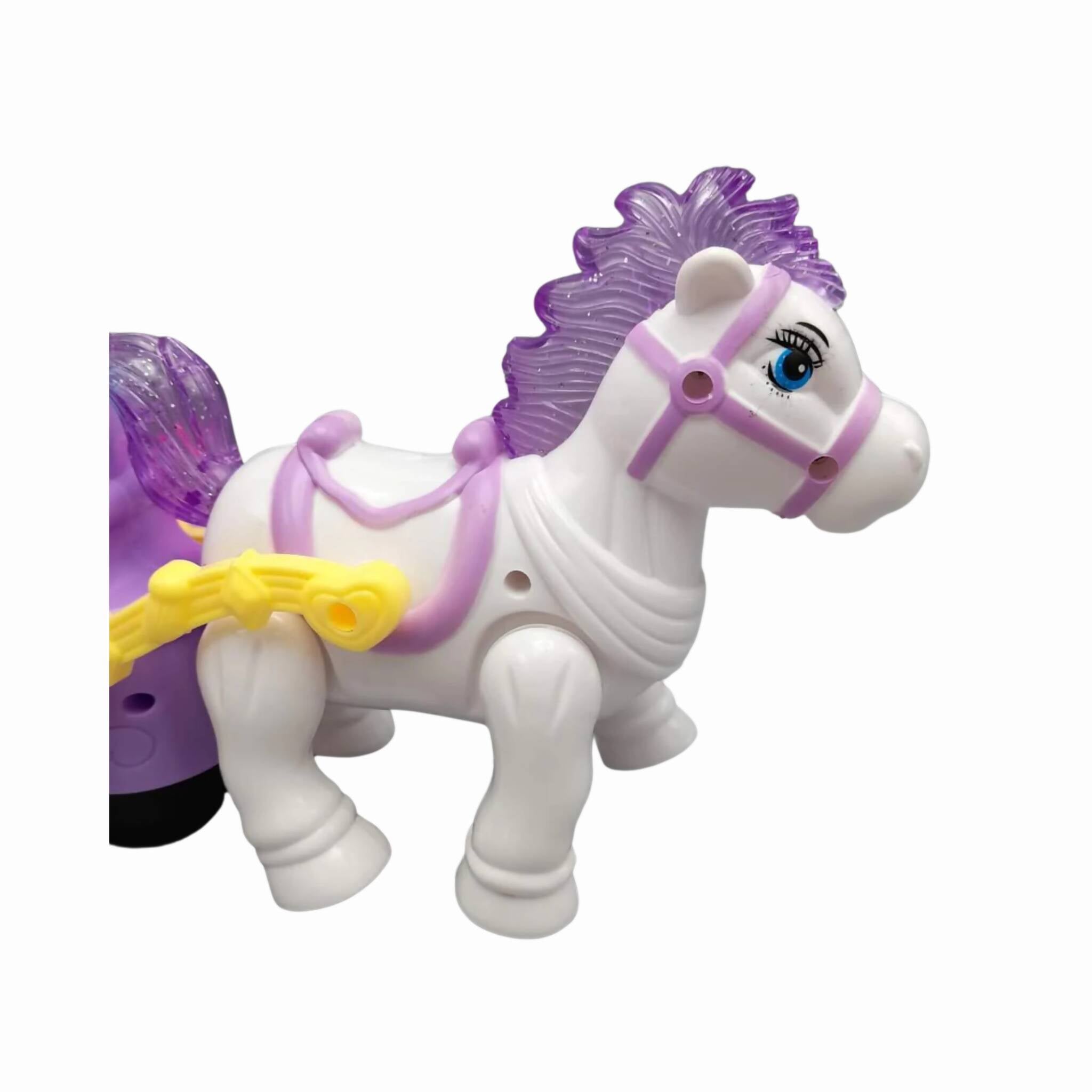 Horse with Carriage, Colorful Lights & Joyful Sounds, for Kids'