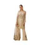 Unstitched Suit, Net & Jamawar Ensemble with Zari Sequins Detailing, for Women