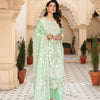 Suit, Semi-Stitched Crinkle Chiffon Ensemble, Embroidered & Hand Embellished