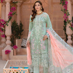 Semi Stitched Crinkle Chiffon Ensemble