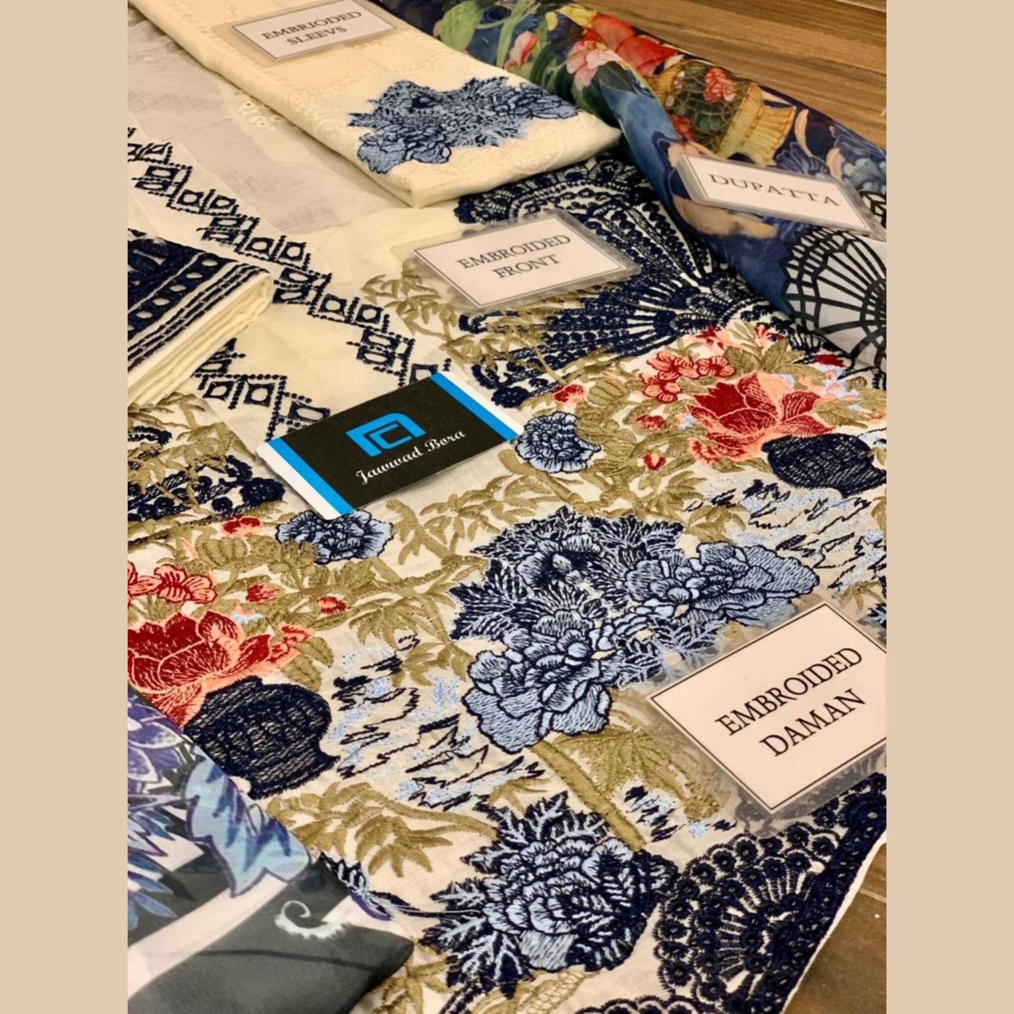 Unstitched Suit, Luxurious Lawn Ensemble, Intricate Embroidery & Digital Print Silk