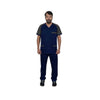 Contrast Medical Scrub Suits, Navy Gray, for Men