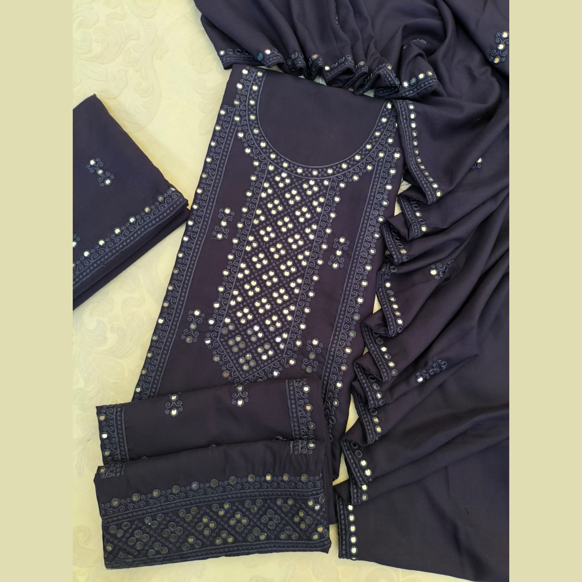 Unstitched Suit, Dhank 9mm Embroidery & Intricate Craftsmanship, for Women