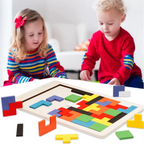 Puzzle Board, Wooden Tangram & Vibrant Tangram Fun, for Kids'