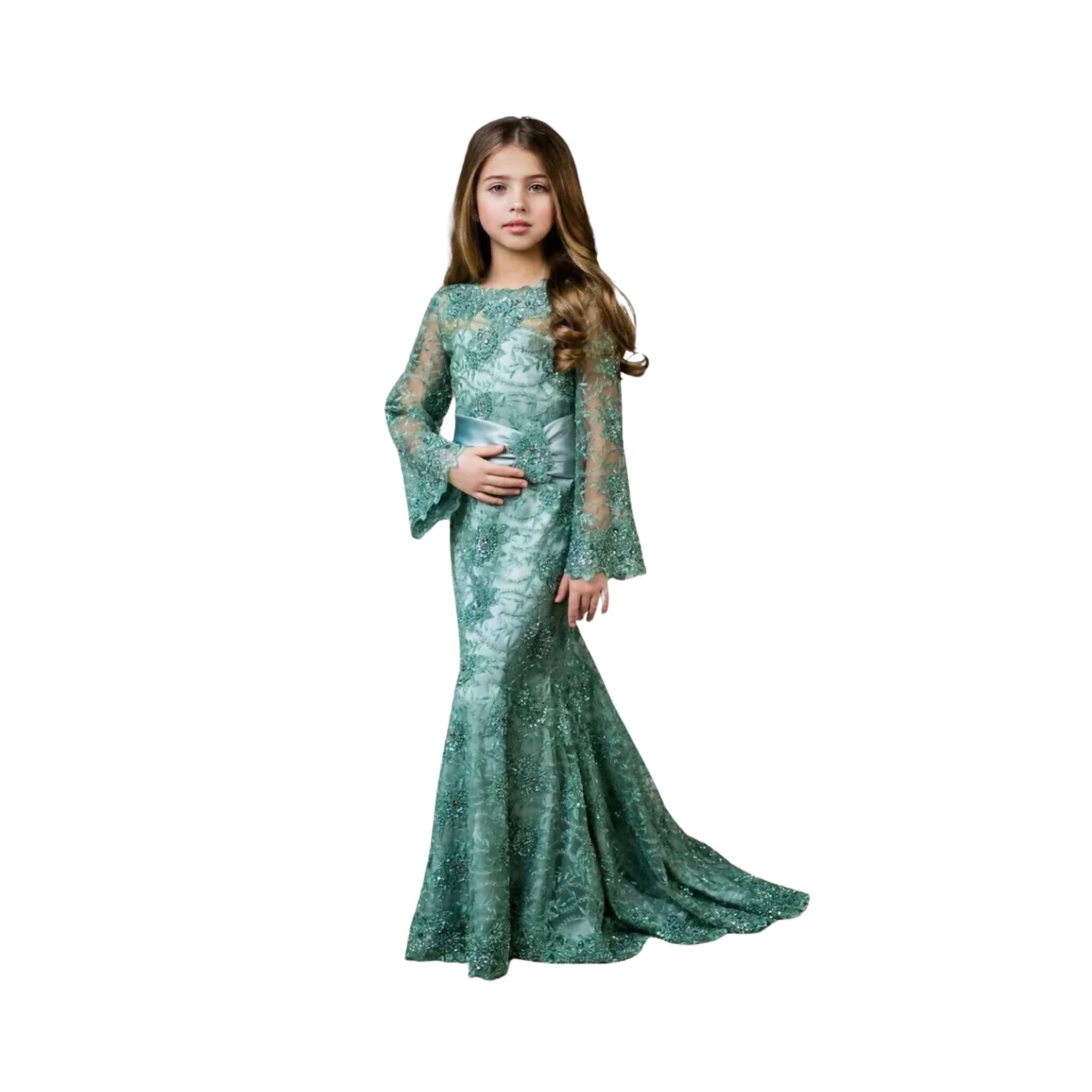 Saree, Net & Silk Suit with Intricate Embroidery & Sequins, for Ages 5 to 13