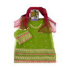 Unstitched Suit, Embroidery and Spangle Work, Suitable for 5-13 Years