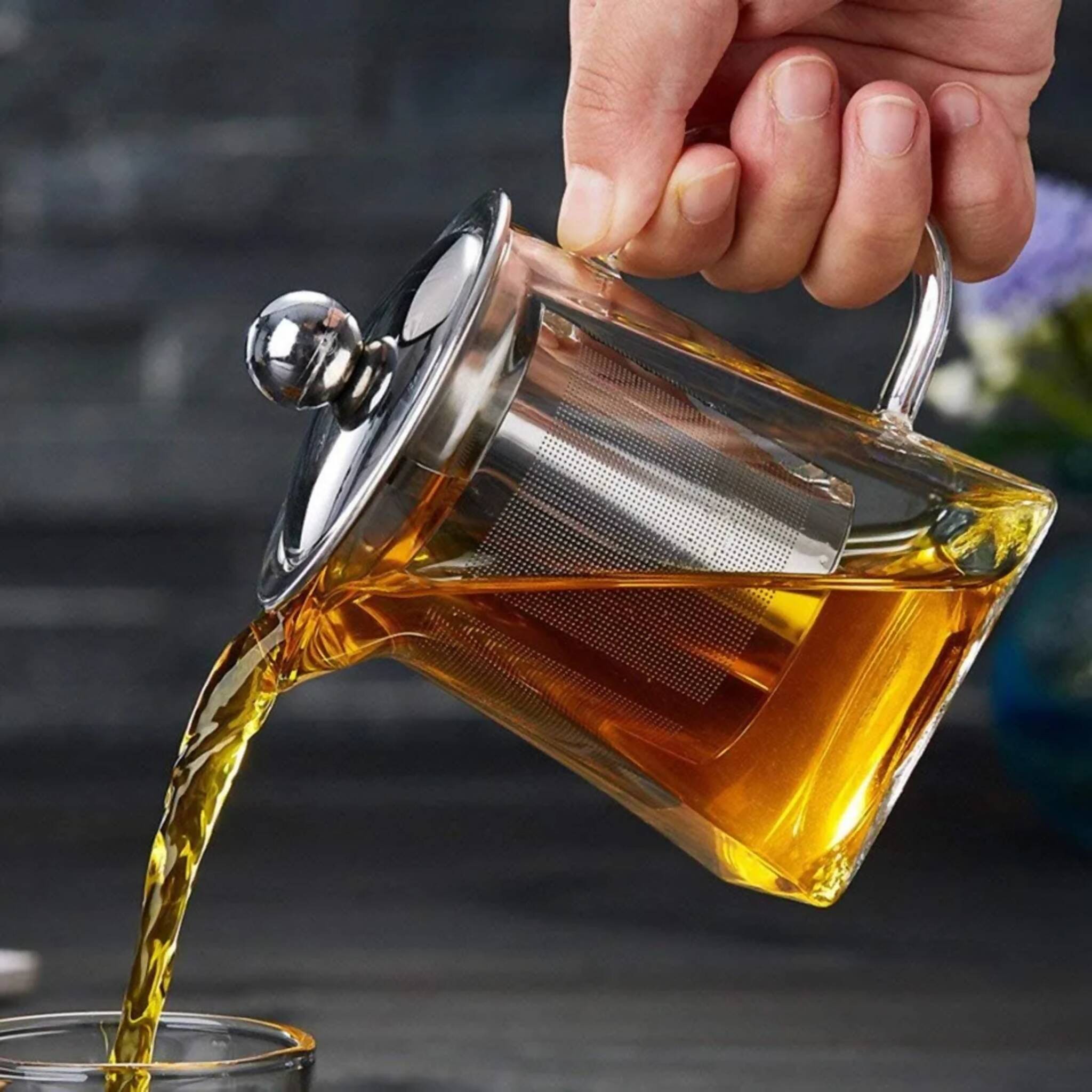 Glass Teapot, Premium Borosilicate with Stainless Steel Infuser - Quality Craftsmanship