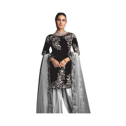 Unstitched Suit, Elegant Silk Net Ensemble & Zari Embroidery, for Women