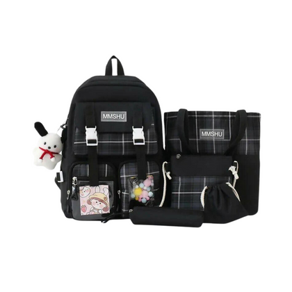 Backpack, Casual & Stylish 18-Inch Black Waterproof, for Girls'