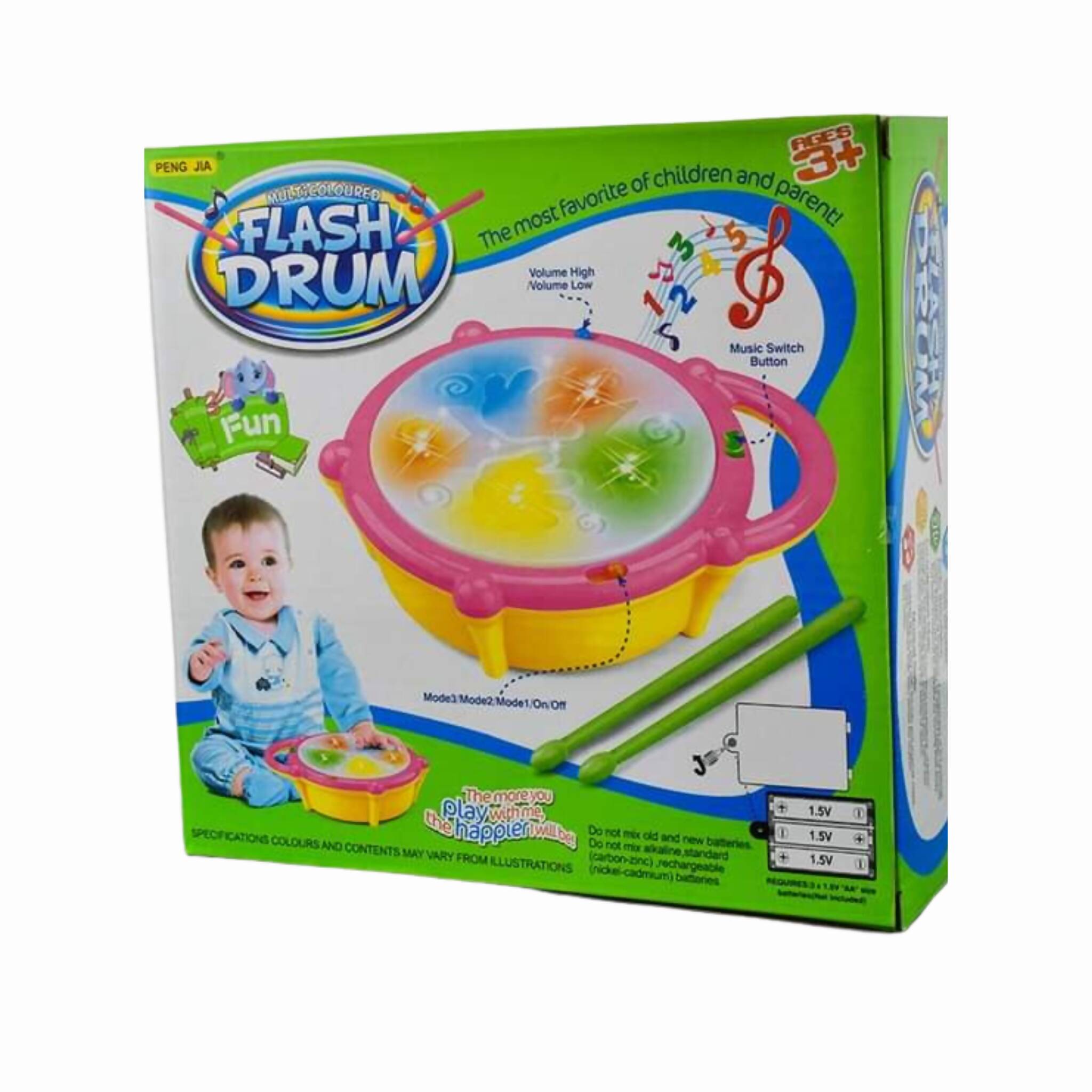 Flash Drum, Interactive Numbers, Lights, & Sounds, for Kids'