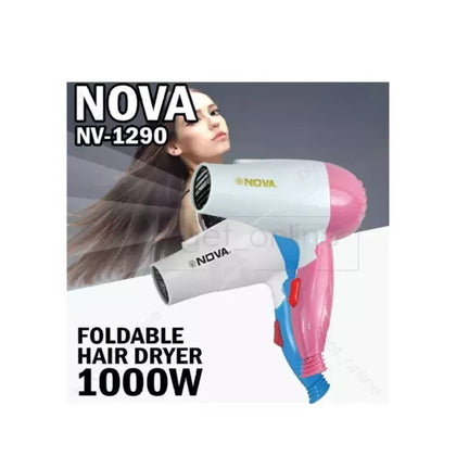 Hair Dryer, Nova NV-1290 Professional Foldable with 2 Speed Control