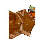 Unstitched Suit, Organza with Machine Embroidery & Resham/Tilla Work, for Women