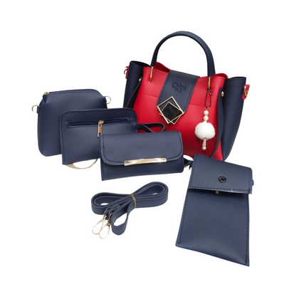 Bag Set, Elegance in a 5-Piece Soft Leather, for Women