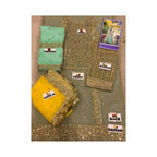 Stitched Suit, Net Dori Work Wedding Wear Embroidered Shirt, Dupatta, Palazzo, for Women