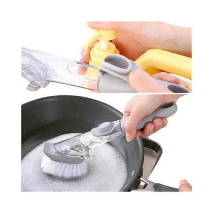 Goglor Kitchen Brush, Effortless Cleaning with Soap Handle Dish