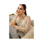 Unstitched Suit, Net & Jamawar Ensemble with Zari Sequins Detailing, for Women