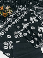 Unstitched Suit, Cross Stitch Embroidery Dress Set for a Timeless Look