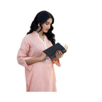 Shirt, Contemporary One-Piece Cotton Lawn with Delicate Lace & 3D Floral Embellishments