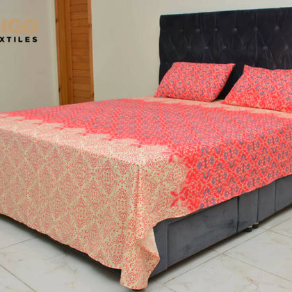 Bed Sheet, Elegantly & Comfortable, T-200 Cream Artistic