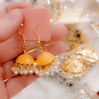 Earrings, Meena Jhumki with Pearl Drop, Traditional Elegance & Timeless Charm, for Women