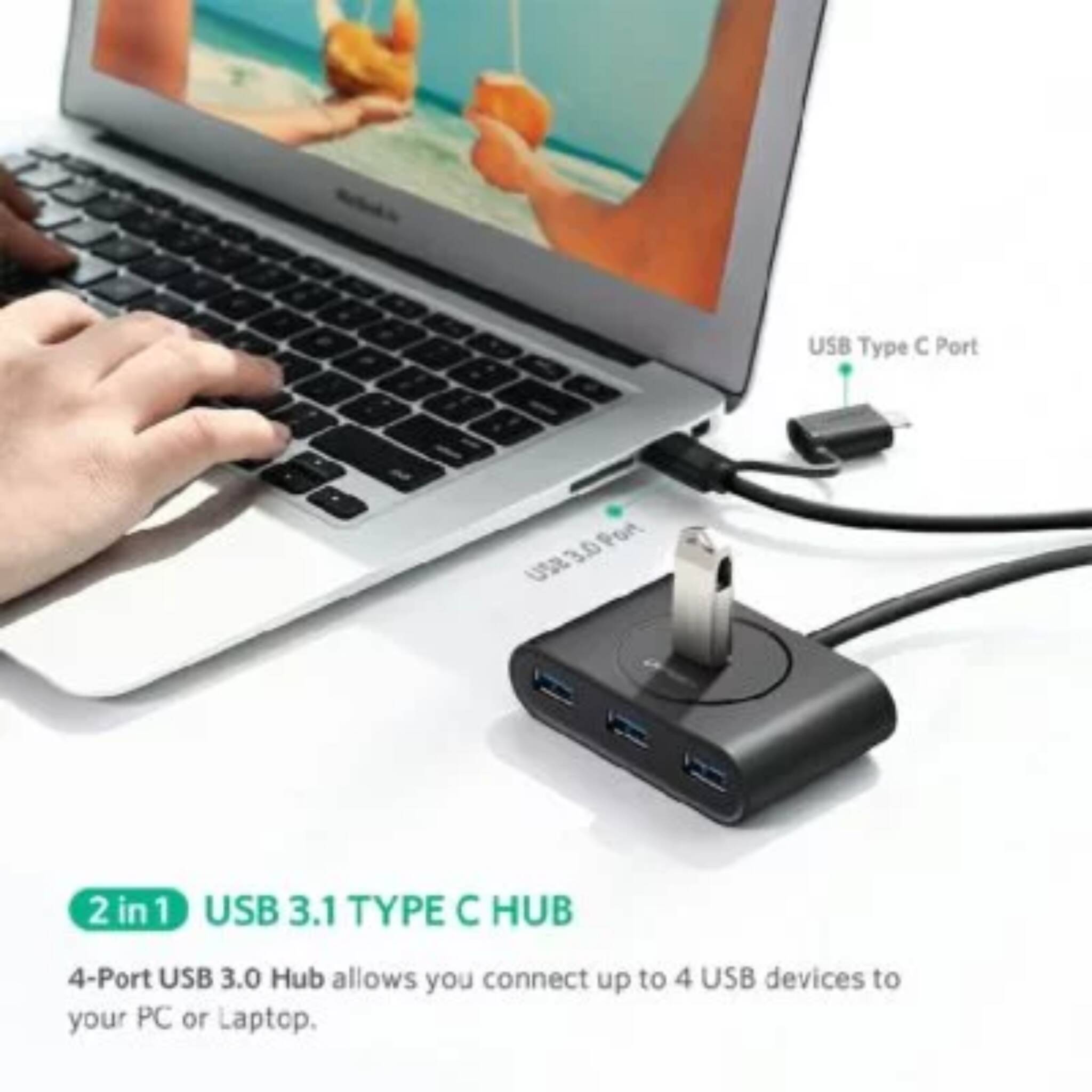 USB 3.0 Hub, 4-Port, Expand Your Connectivity with Ease