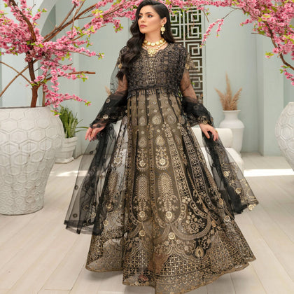 Maxi, AABROO Black Maxi A-2259 with Intricate Design & Glamorous Details, for Women
