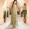 Suit, Semi-Stitched Net Embroidered Ensemble with Dupatta & Dyed Trouser, for Women
