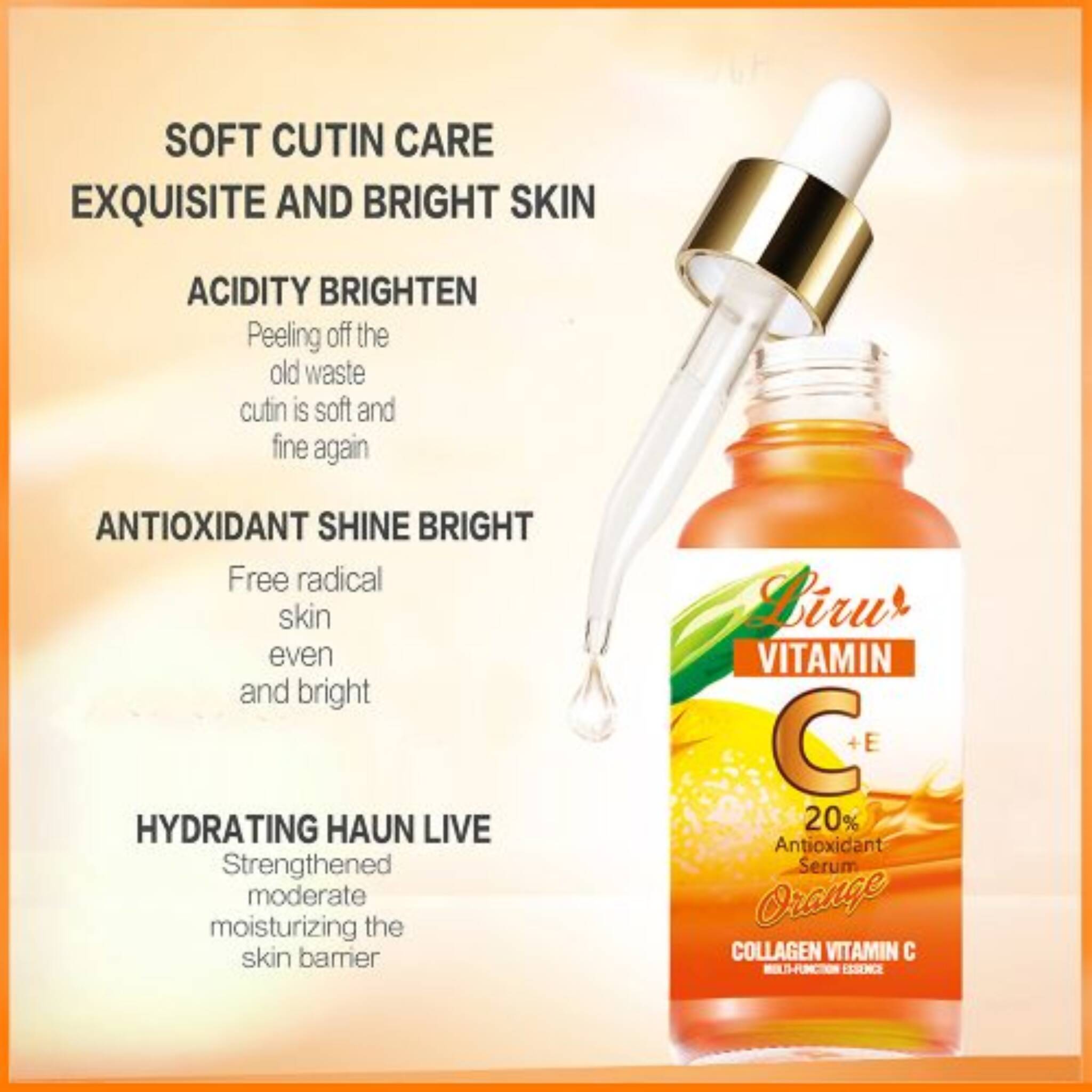 Face Serum, Vitamin C Anti-Aging Dark Spot Essence, for Radiant Skin