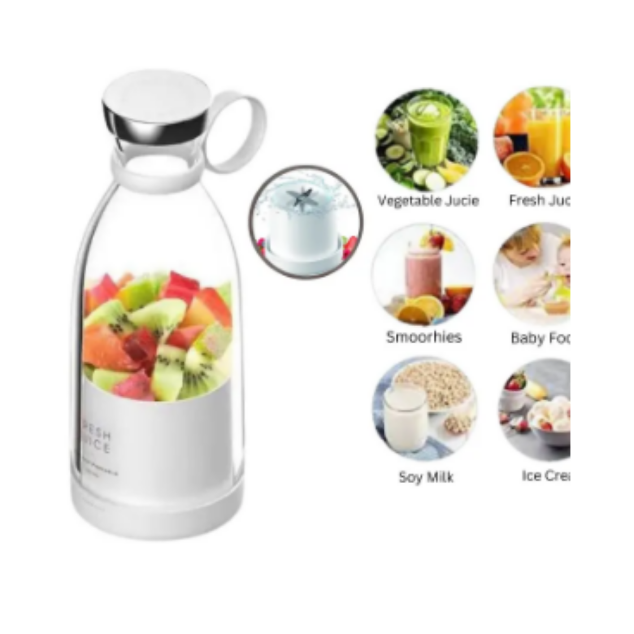 Jucier Bottle, Effortless Relaxation, Seamless Charging - Anytime, Anywhere!