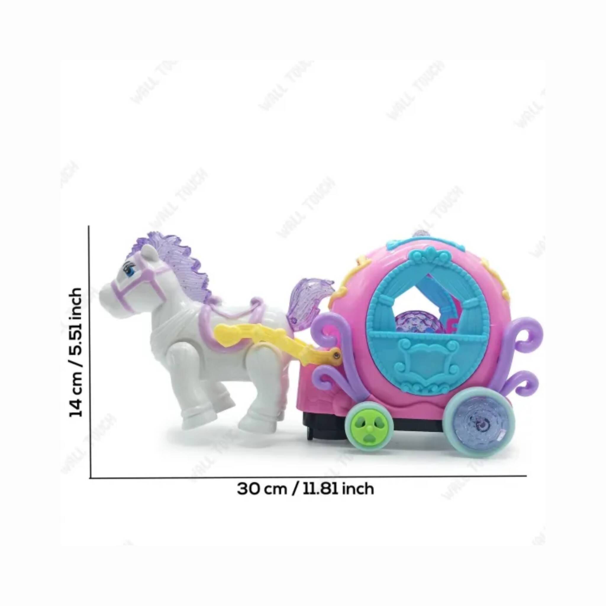 Horse with Carriage, Colorful Lights & Joyful Sounds, for Kids'