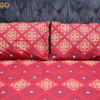 Bed Sheet, Elevate Your Bedroom with Maroon Square Texture