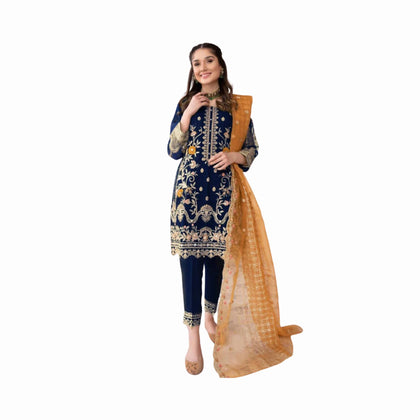 Stitched Suit, Full Embroidered Shirt with Embroidered Dupatta, for Women