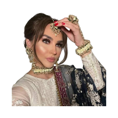 Floral Jewelry Set, Paper Flower & Golden Pollen Artificial, for Women