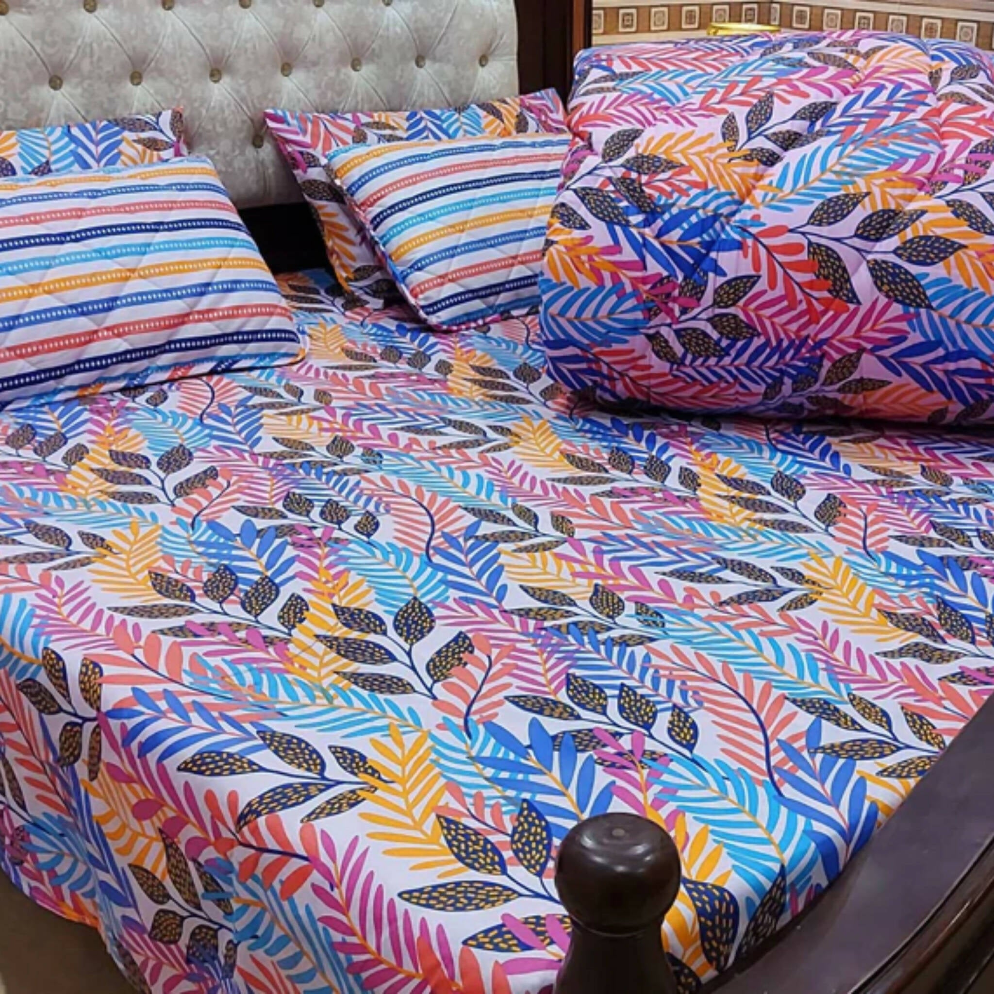 Comforter Set, Leaf Print Comfort, 6-Piece Poly Cotton Set