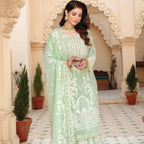 Semi Stitched Crinkle Chiffon Ensemble