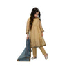 Unstitched Suit, Net & Malai Blend - Elegant Embroidery, Stylish Dupatta, for Kids'