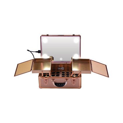 Rose Gold LED Makeup Station with Bluetooth & Speaker (3 Light Color Option)
