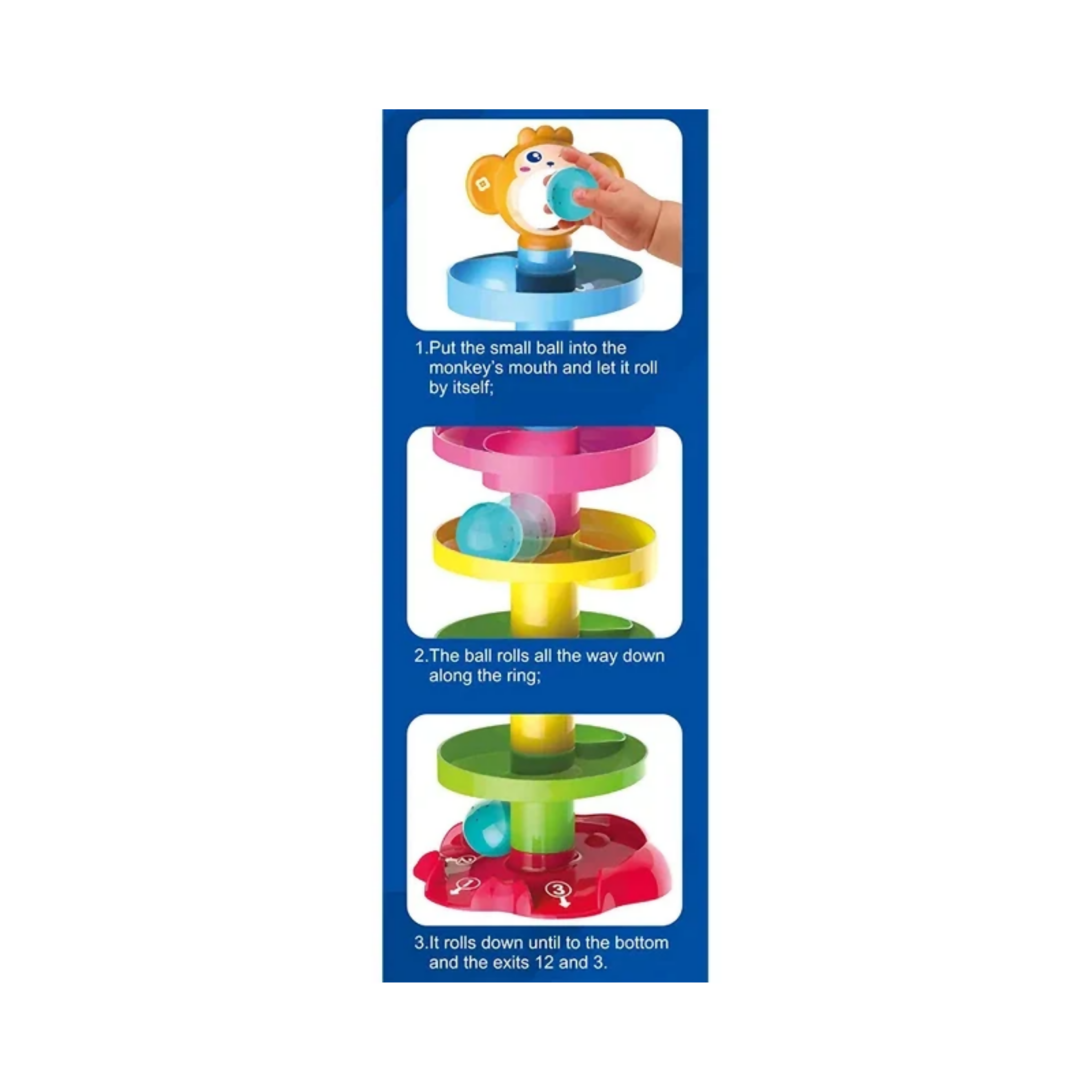Monkey Roll N Ball Tower, Roll & Play Adventures Await, for Kids'